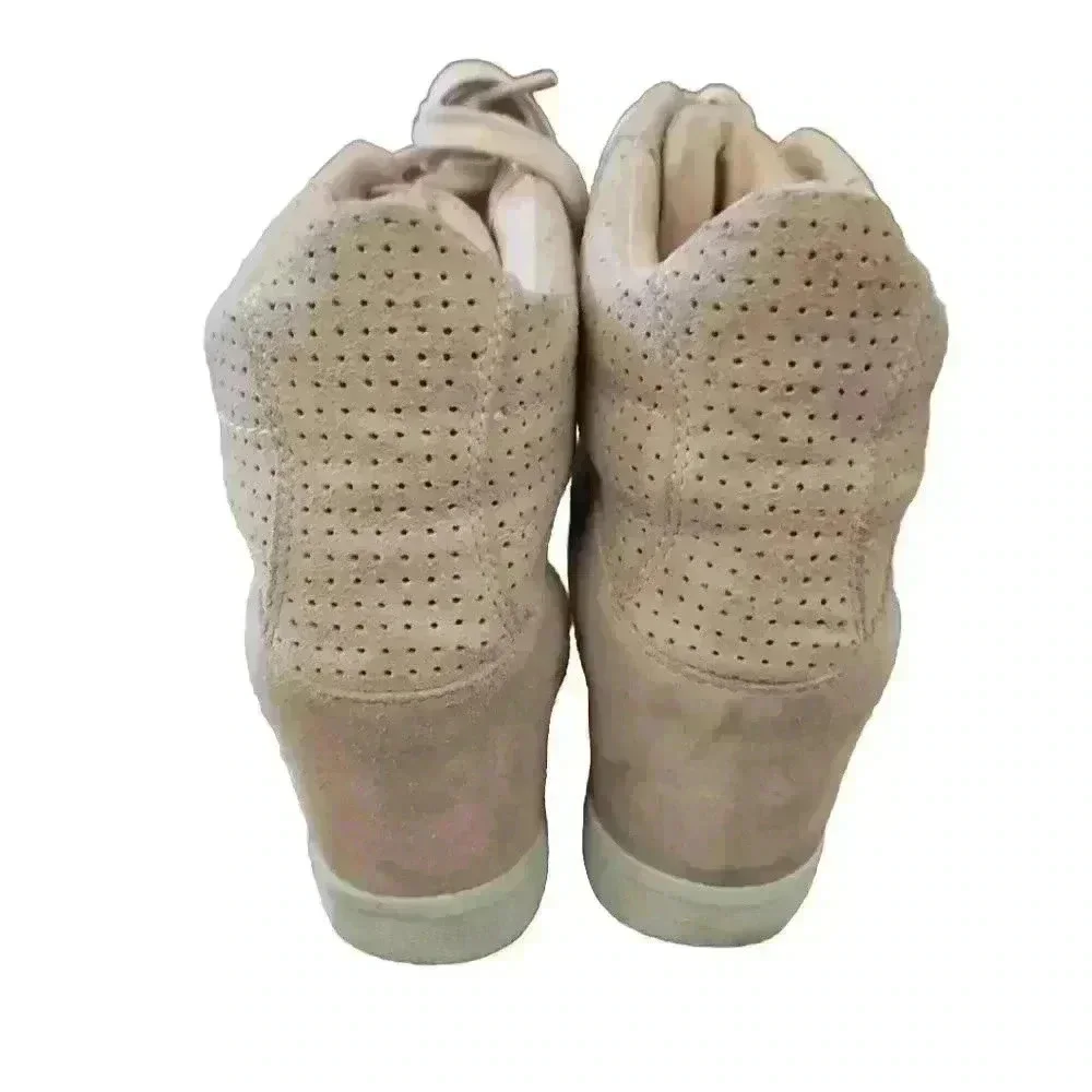 Coach Women's Pale Pink Alexis Suede Hidden Wedge Sneaker  9